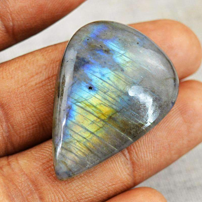 gemsmore:Blue & Golden Labradorite Gemstone Natural Pear Shape gemsmore:Blue & Golden Labradorite Gemstone Natural Pear Shape