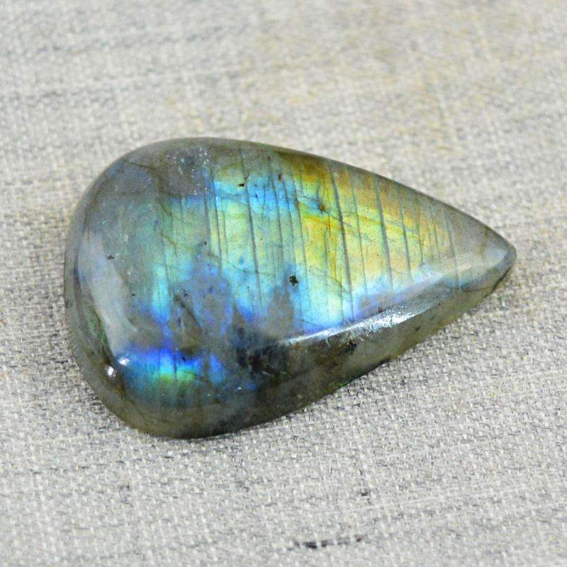gemsmore:Blue & Golden Labradorite Gemstone Natural Pear Shape gemsmore:Blue & Golden Labradorite Gemstone Natural Pear Shape