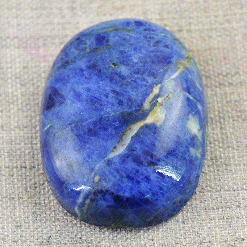 gemsmore:Blue Sodalite Gemstone Natural Oval Shape gemsmore:Blue Sodalite Gemstone Natural Oval Shape