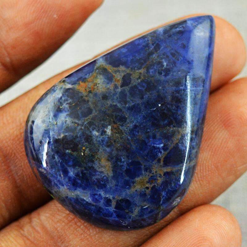 gemsmore:Blue Sodalite Gemstone Natural Pear Shape gemsmore:Blue Sodalite Gemstone Natural Pear Shape