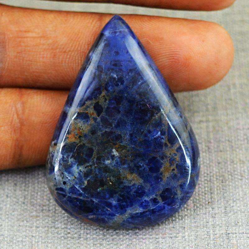 gemsmore:Blue Sodalite Gemstone Natural Pear Shape gemsmore:Blue Sodalite Gemstone Natural Pear Shape