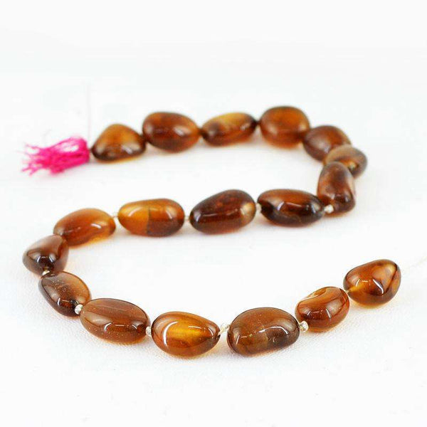 gemsmore:Brown Onyx Beads Strand - Natural Drilled