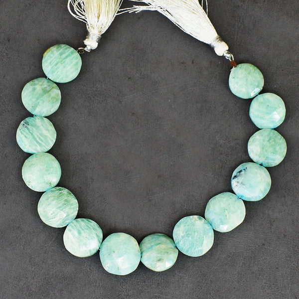 gemsmore:Carats 131 Genuine 08 Inches Amazonite Faceted Beads Strand