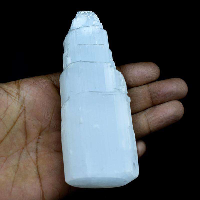 gemsmore:Color Play Selenite Carved Healing Crystal Tower gemsmore:Color Play Selenite Carved Healing Crystal Tower