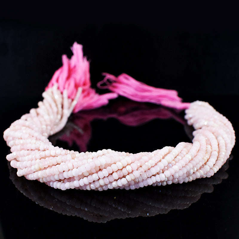 gemsmore:Copy of 1 pc 3-4mm Faceted Pink Opal  Drilled Beads Strand 13 inches gemsmore:Copy of 1 pc 3-4mm Faceted Pink Opal  Drilled Beads Strand 13 inches