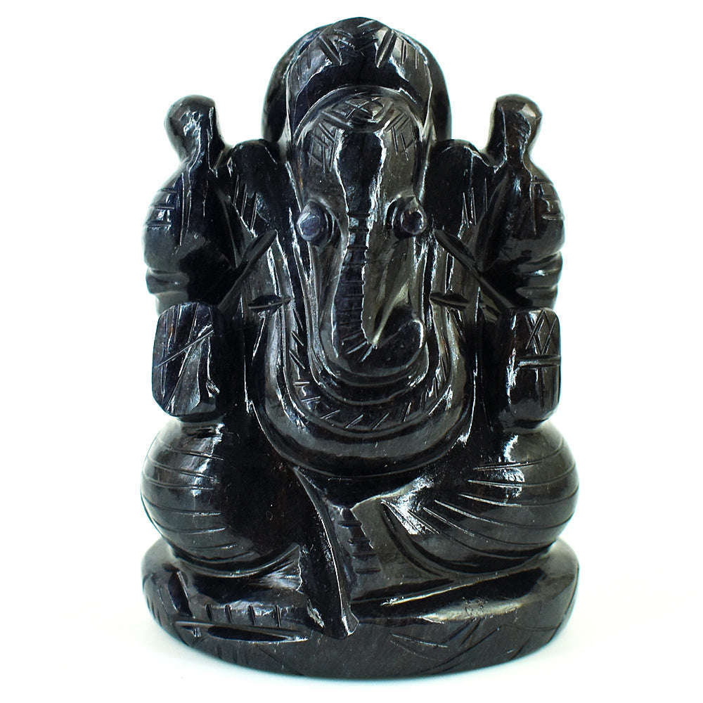 gemsmore:Craftsmen Blue Jade Hand Carved Genuine Crystal Gemstone Carving Lord Ganesha gemsmore:Craftsmen Blue Jade Hand Carved Genuine Crystal Gemstone Carving Lord Ganesha
