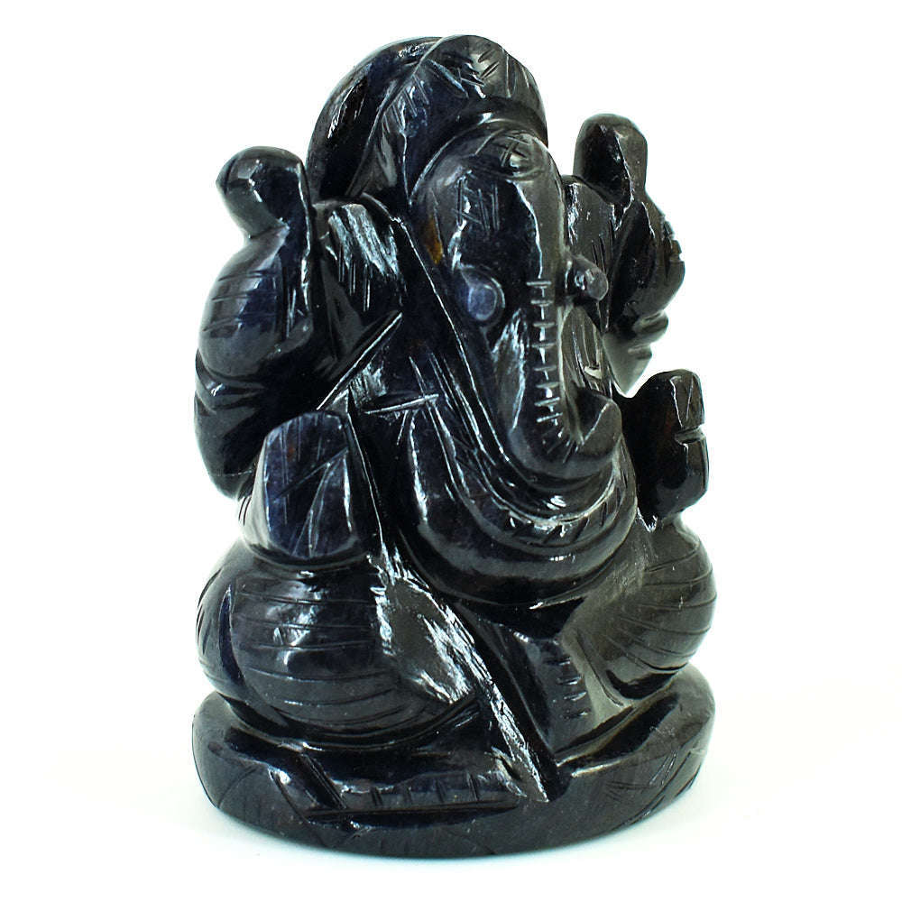 gemsmore:Craftsmen Blue Jade Hand Carved Genuine Crystal Gemstone Carving Lord Ganesha gemsmore:Craftsmen Blue Jade Hand Carved Genuine Crystal Gemstone Carving Lord Ganesha