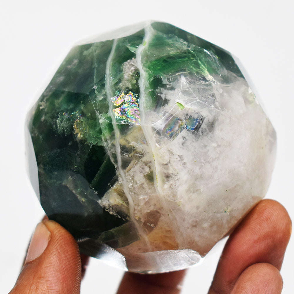 gemsmore:Craftsmen Fluorite Hand Carved Checkers Cut Crystal Healing Sphere gemsmore:Craftsmen Fluorite Hand Carved Checkers Cut Crystal Healing Sphere