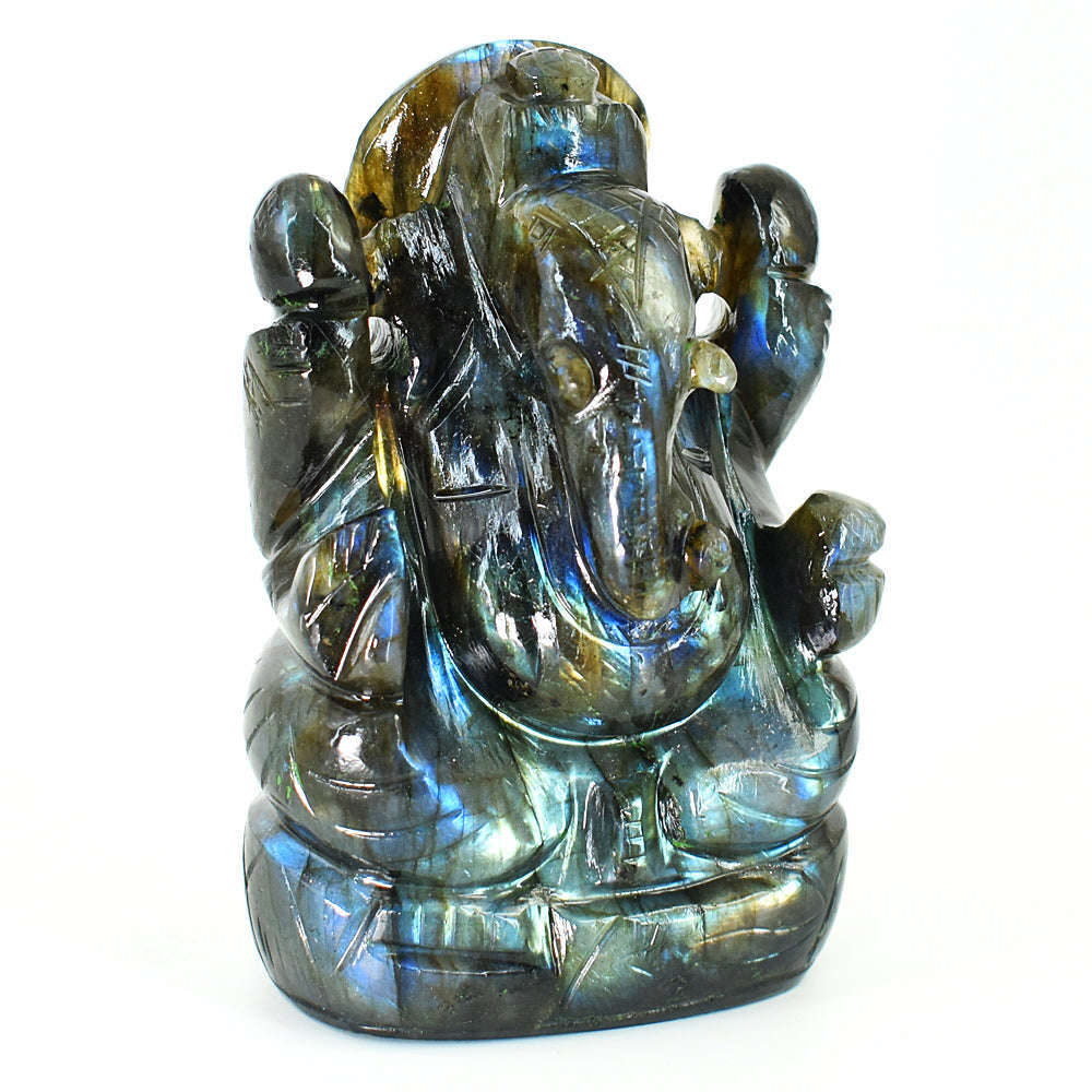 gemsmore:Craftsmen Labradorite Hand Carved Genuine Crystal Gemstone Carving Lord Ganesha gemsmore:Craftsmen Labradorite Hand Carved Genuine Crystal Gemstone Carving Lord Ganesha