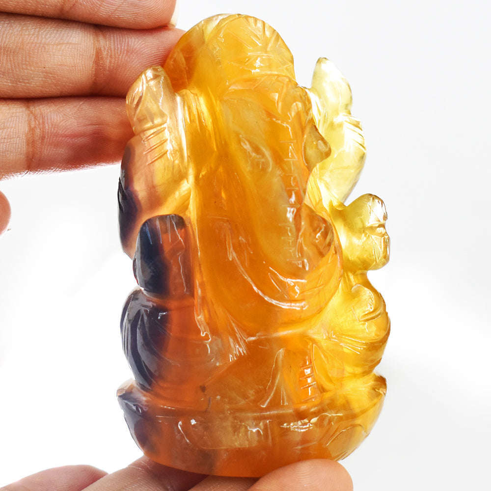 gemsmore:Craftsmen Multicolor Fluorite Hand Carved Genuine Crystal Gemstone Carving Lord Ganesha gemsmore:Craftsmen Multicolor Fluorite Hand Carved Genuine Crystal Gemstone Carving Lord Ganesha
