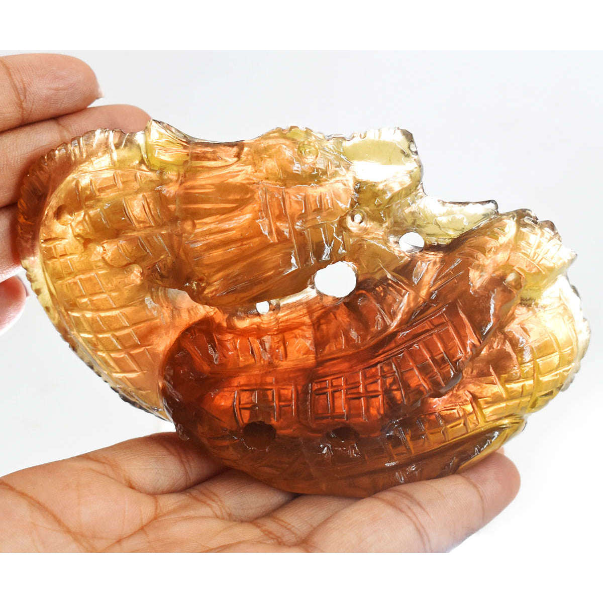 gemsmore:Craftsmen Multicolor Fluorite Hand Carved Genuine Crystal Gemstone Dragon Carving gemsmore:Craftsmen Multicolor Fluorite Hand Carved Genuine Crystal Gemstone Dragon Carving