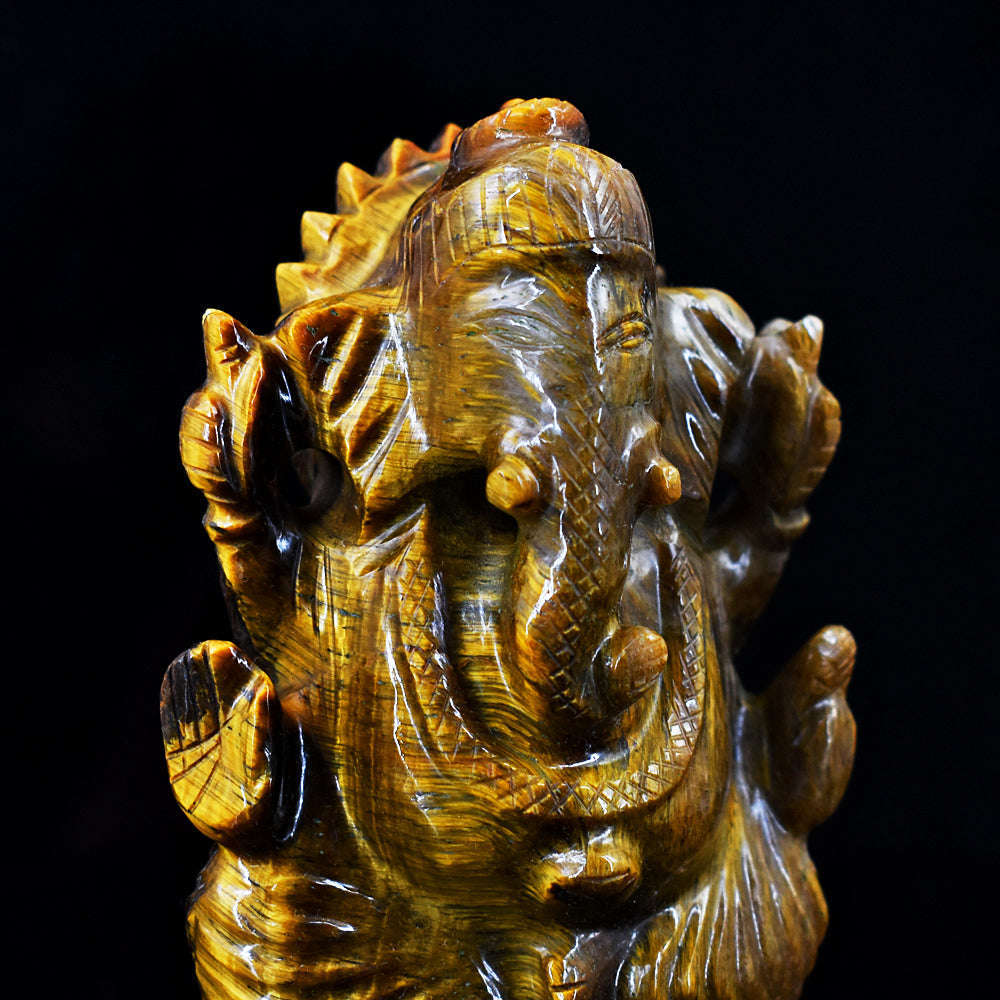 gemsmore:Craftsmen Tiger Eye Hand Carved Genuine Crystal Gemstone Carving Lord Ganesha gemsmore:Craftsmen Tiger Eye Hand Carved Genuine Crystal Gemstone Carving Lord Ganesha
