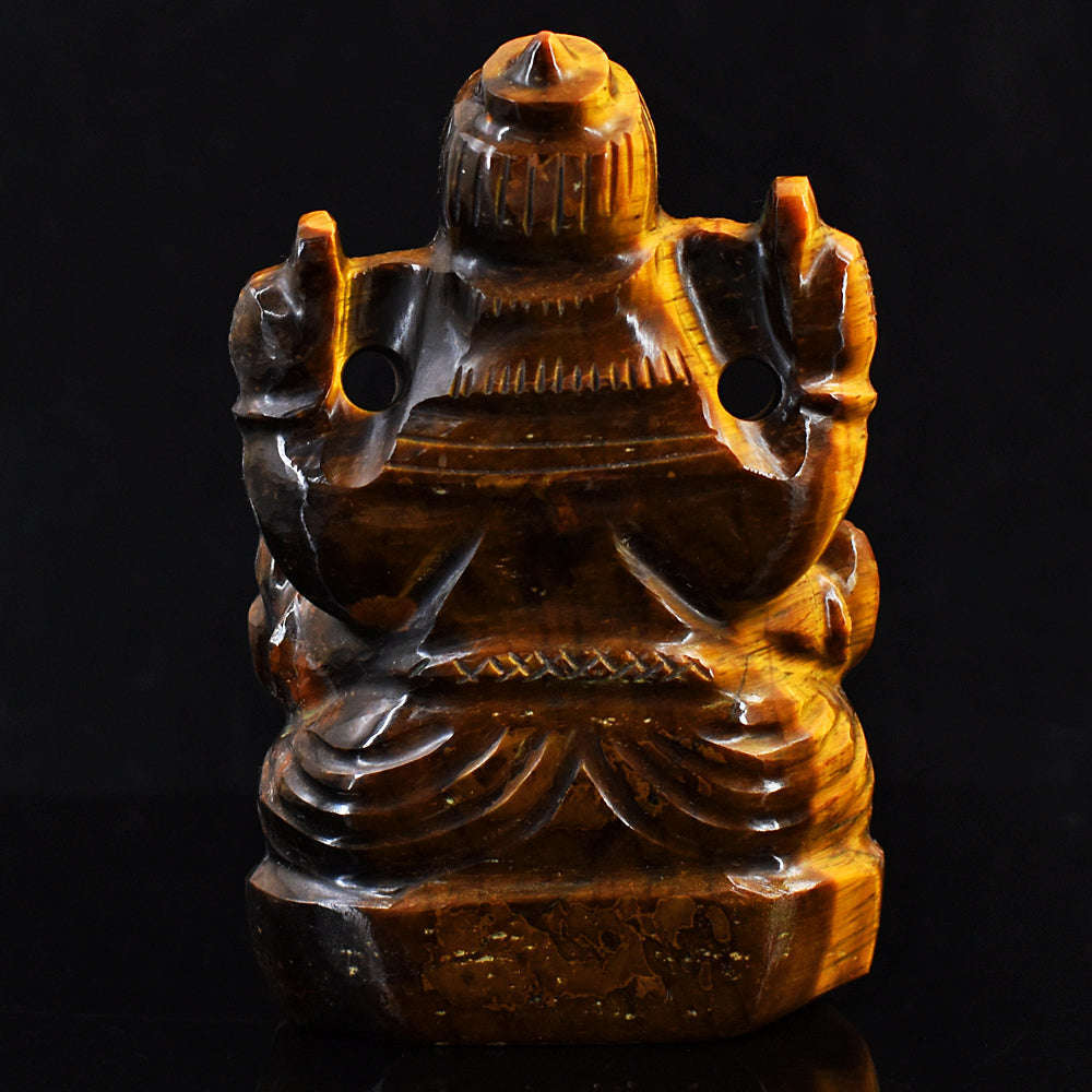 gemsmore:Craftsmen Tiger Eye Hand Carved Genuine Crystal Gemstone Carving Lord Ganesha gemsmore:Craftsmen Tiger Eye Hand Carved Genuine Crystal Gemstone Carving Lord Ganesha