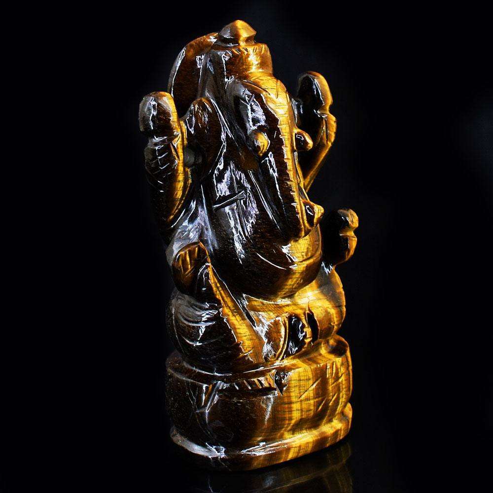 gemsmore:Craftsmen Tiger Eye Hand Carved Genuine Crystal Gemstone Carving Lord Ganesha gemsmore:Craftsmen Tiger Eye Hand Carved Genuine Crystal Gemstone Carving Lord Ganesha