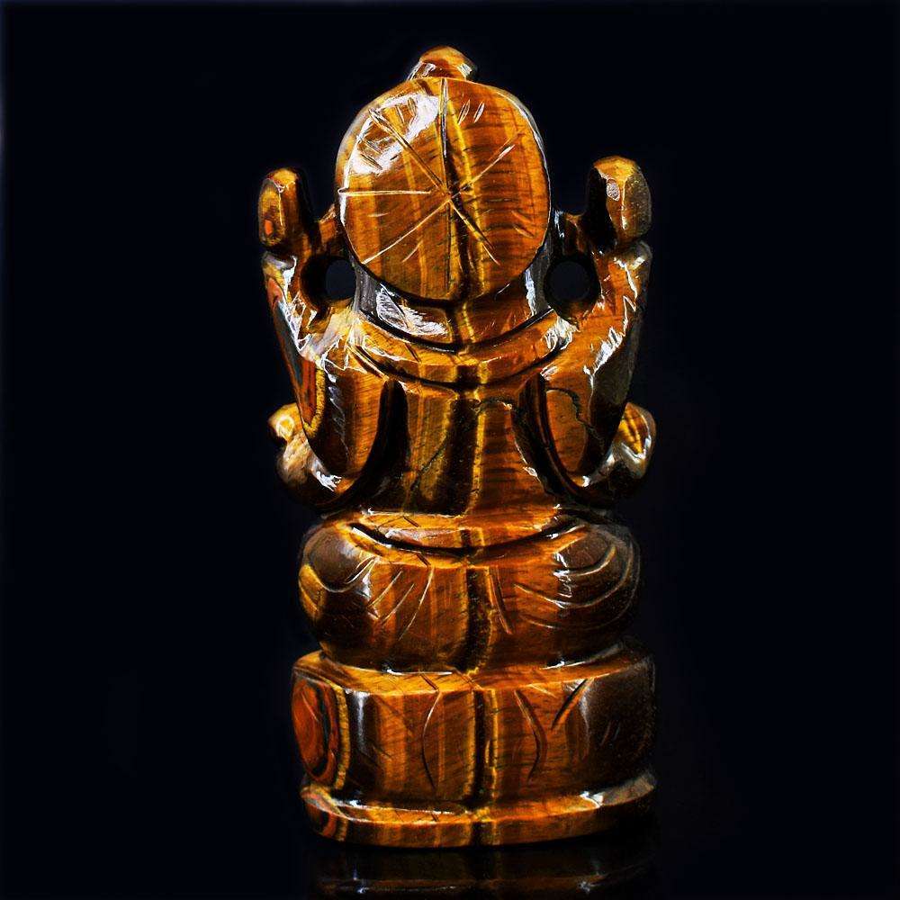 gemsmore:Craftsmen Tiger Eye Hand Carved Genuine Crystal Gemstone Carving Lord Ganesha gemsmore:Craftsmen Tiger Eye Hand Carved Genuine Crystal Gemstone Carving Lord Ganesha