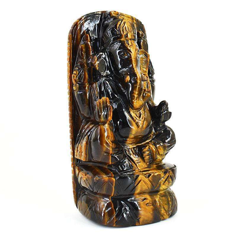 gemsmore:Craftsmen Tiger Eye Hand Carved Genuine Crystal Gemstone Carving Lord Ganesha gemsmore:Craftsmen Tiger Eye Hand Carved Genuine Crystal Gemstone Carving Lord Ganesha