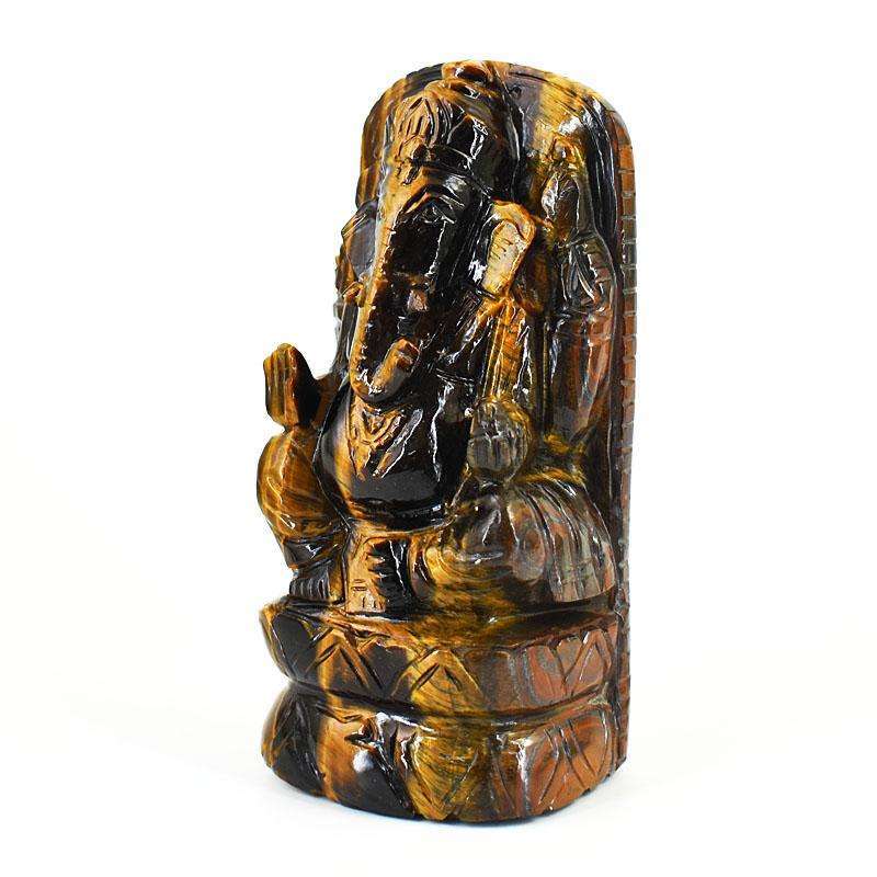 gemsmore:Craftsmen Tiger Eye Hand Carved Genuine Crystal Gemstone Carving Lord Ganesha gemsmore:Craftsmen Tiger Eye Hand Carved Genuine Crystal Gemstone Carving Lord Ganesha