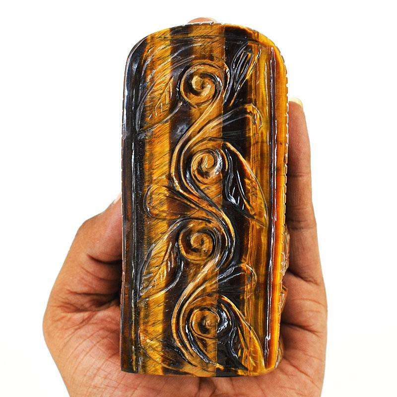 gemsmore:Craftsmen Tiger Eye Hand Carved Genuine Crystal Gemstone Carving Lord Ganesha gemsmore:Craftsmen Tiger Eye Hand Carved Genuine Crystal Gemstone Carving Lord Ganesha