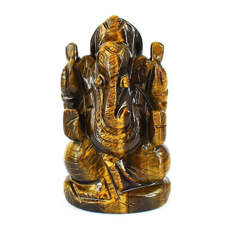 gemsmore:Craftsmen Tiger Eye Hand Carved Genuine Crystal Gemstone Carving Lord Ganesha gemsmore:Craftsmen Tiger Eye Hand Carved Genuine Crystal Gemstone Carving Lord Ganesha