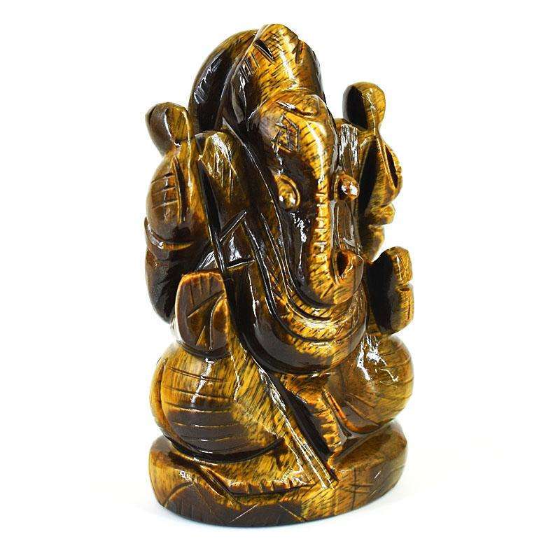 gemsmore:Craftsmen Tiger Eye Hand Carved Genuine Crystal Gemstone Carving Lord Ganesha gemsmore:Craftsmen Tiger Eye Hand Carved Genuine Crystal Gemstone Carving Lord Ganesha
