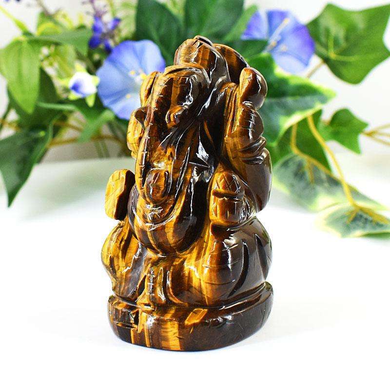 gemsmore:Craftsmen Tiger Eye Hand Carved Genuine Crystal Gemstone Carving Lord Ganesha gemsmore:Craftsmen Tiger Eye Hand Carved Genuine Crystal Gemstone Carving Lord Ganesha
