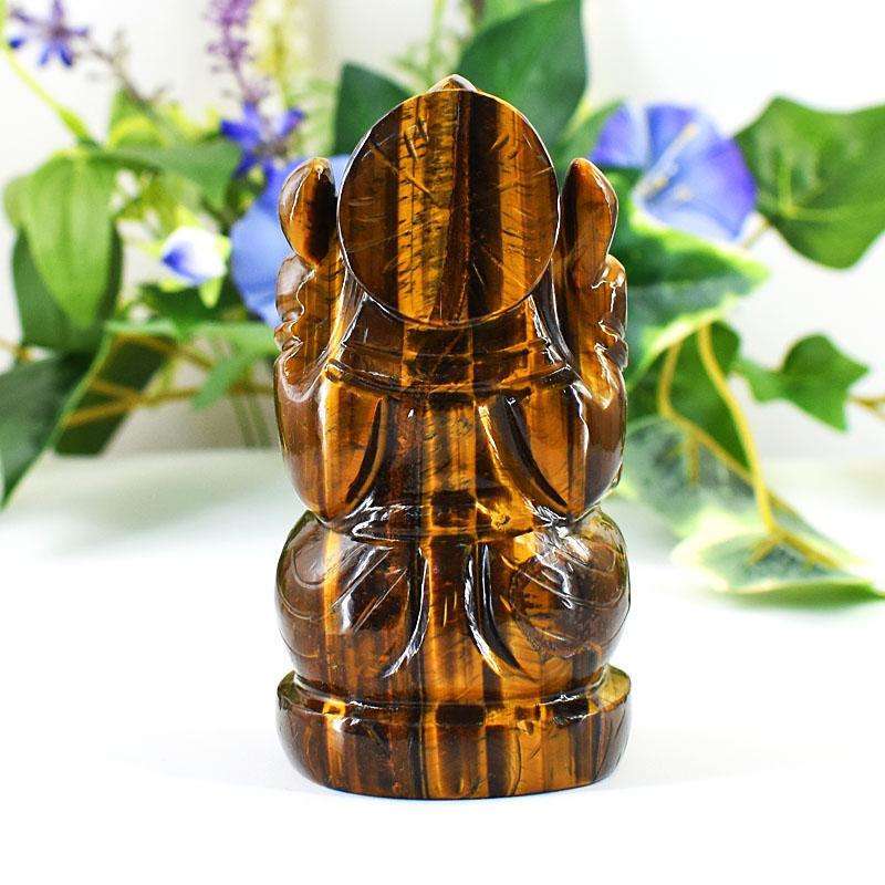 gemsmore:Craftsmen Tiger Eye Hand Carved Genuine Crystal Gemstone Carving Lord Ganesha gemsmore:Craftsmen Tiger Eye Hand Carved Genuine Crystal Gemstone Carving Lord Ganesha