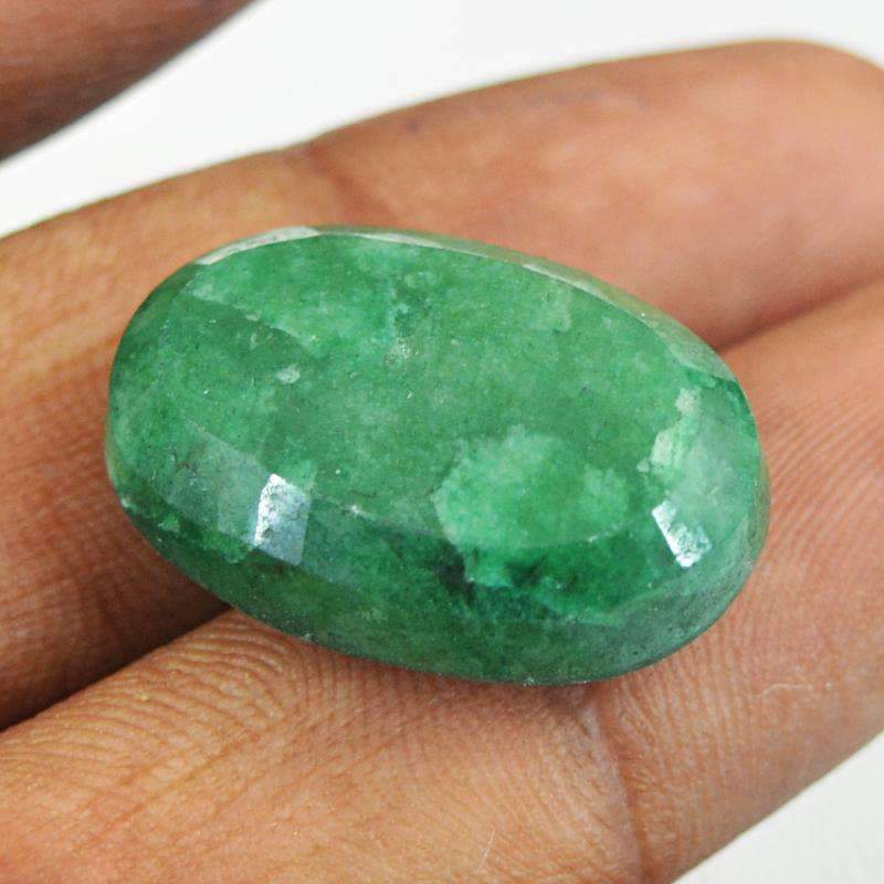 gemsmore:Earth Mined Green Emerald Gemstone - Oval Shape gemsmore:Earth Mined Green Emerald Gemstone - Oval Shape