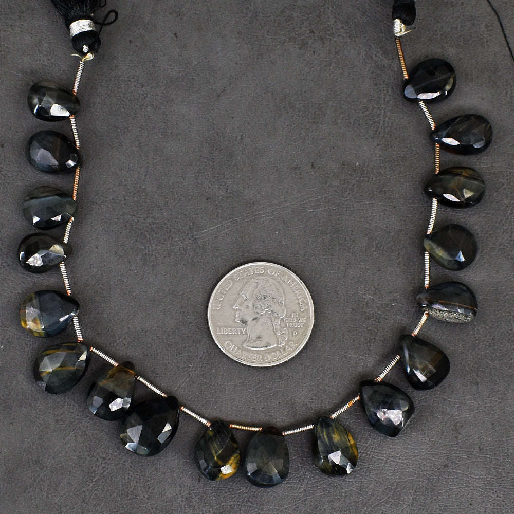 gemsmore:Exclusive 124 Cts Genuine 08 Inches Blue Power Tiger Eye Faceted Beads Strand gemsmore:Exclusive 124 Cts Genuine 08 Inches Blue Power Tiger Eye Faceted Beads Strand