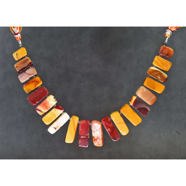 gemsmore:Exclusive 238 Cts Genuine Mookaite Flat Beads Strand Of 08 Inches