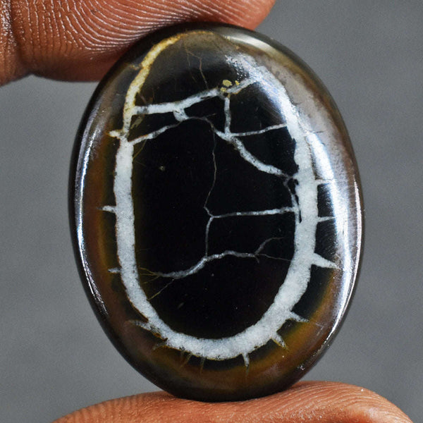 gemsmore:Exclusive 33 Cts  Genuine Black Septarian Agate Gemstone