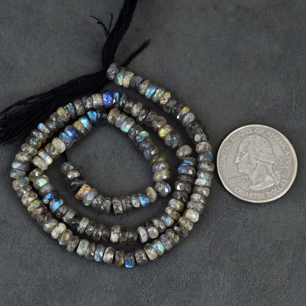 gemsmore:Exclusive 72 Carats 14 Inches Genuine Amazing Flash Labradorite Faceted Beads Strand gemsmore:Exclusive 72 Carats 14 Inches Genuine Amazing Flash Labradorite Faceted Beads Strand