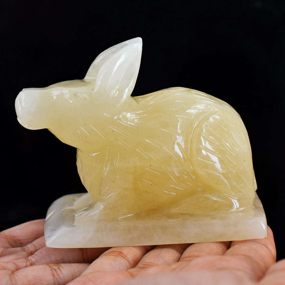 gemsmore:Exclusive  Aventurine Hand Carved Crystal Rabbit gemsmore:Exclusive  Aventurine Hand Carved Crystal Rabbit
