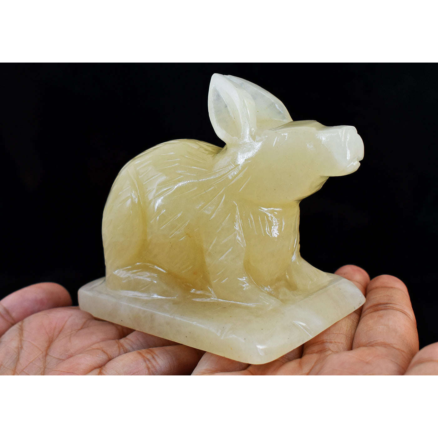 gemsmore:Exclusive  Aventurine Hand Carved Crystal Rabbit gemsmore:Exclusive  Aventurine Hand Carved Crystal Rabbit
