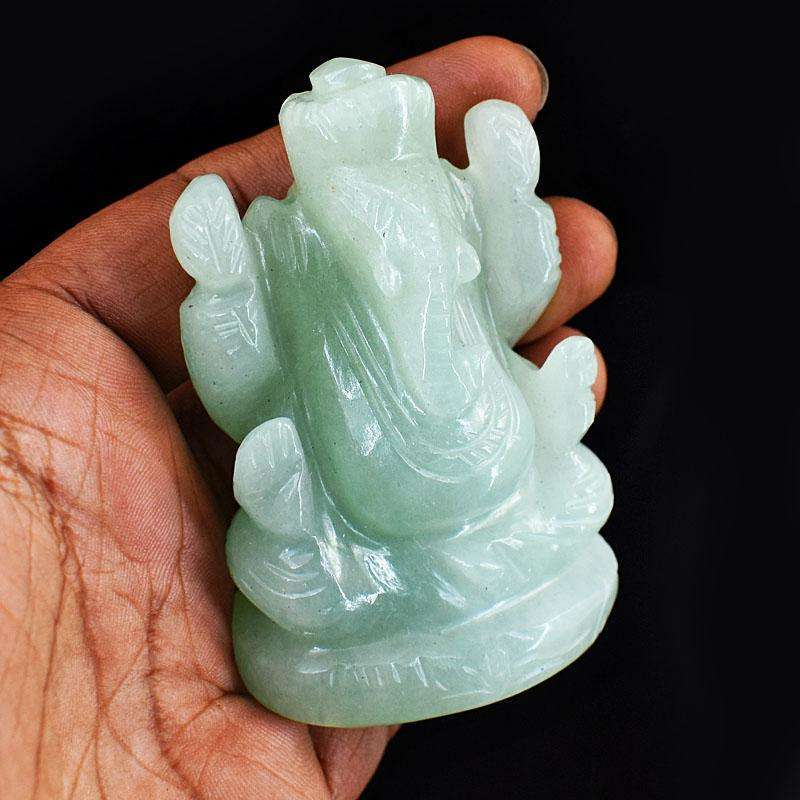 gemsmore:Exclusive Aventurine Hand Carved Genuine Crystal Gemstone Carving Lord Ganesha gemsmore:Exclusive Aventurine Hand Carved Genuine Crystal Gemstone Carving Lord Ganesha