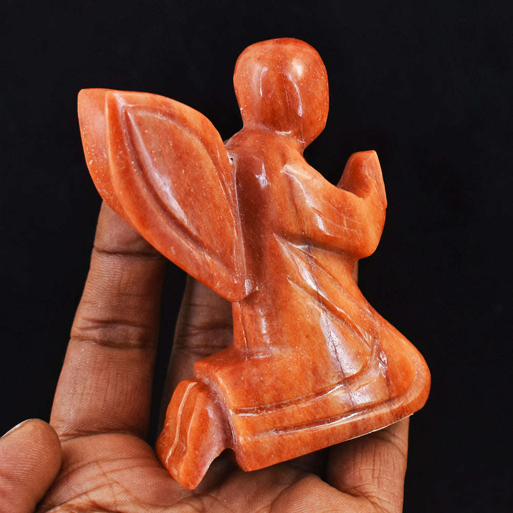 gemsmore:Exclusive Aventurine Hand Carved Genuine Crystal Gemstone Carving Praying Angel gemsmore:Exclusive Aventurine Hand Carved Genuine Crystal Gemstone Carving Praying Angel