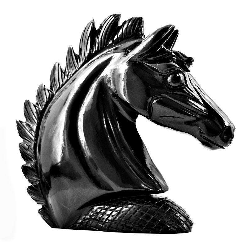 gemsmore:Exclusive Black Spinel Hand Carved Horse Head gemsmore:Exclusive Black Spinel Hand Carved Horse Head