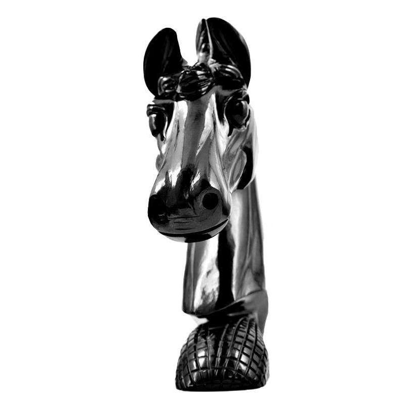 gemsmore:Exclusive Black Spinel Hand Carved Horse Head gemsmore:Exclusive Black Spinel Hand Carved Horse Head