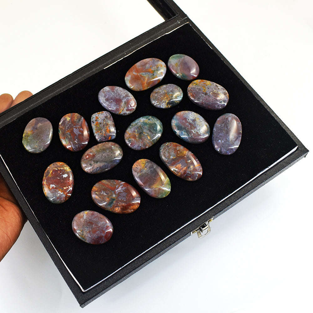 gemsmore:Exclusive Bloodstone Untreated Gemstone Cabochon Lot gemsmore:Exclusive Bloodstone Untreated Gemstone Cabochon Lot