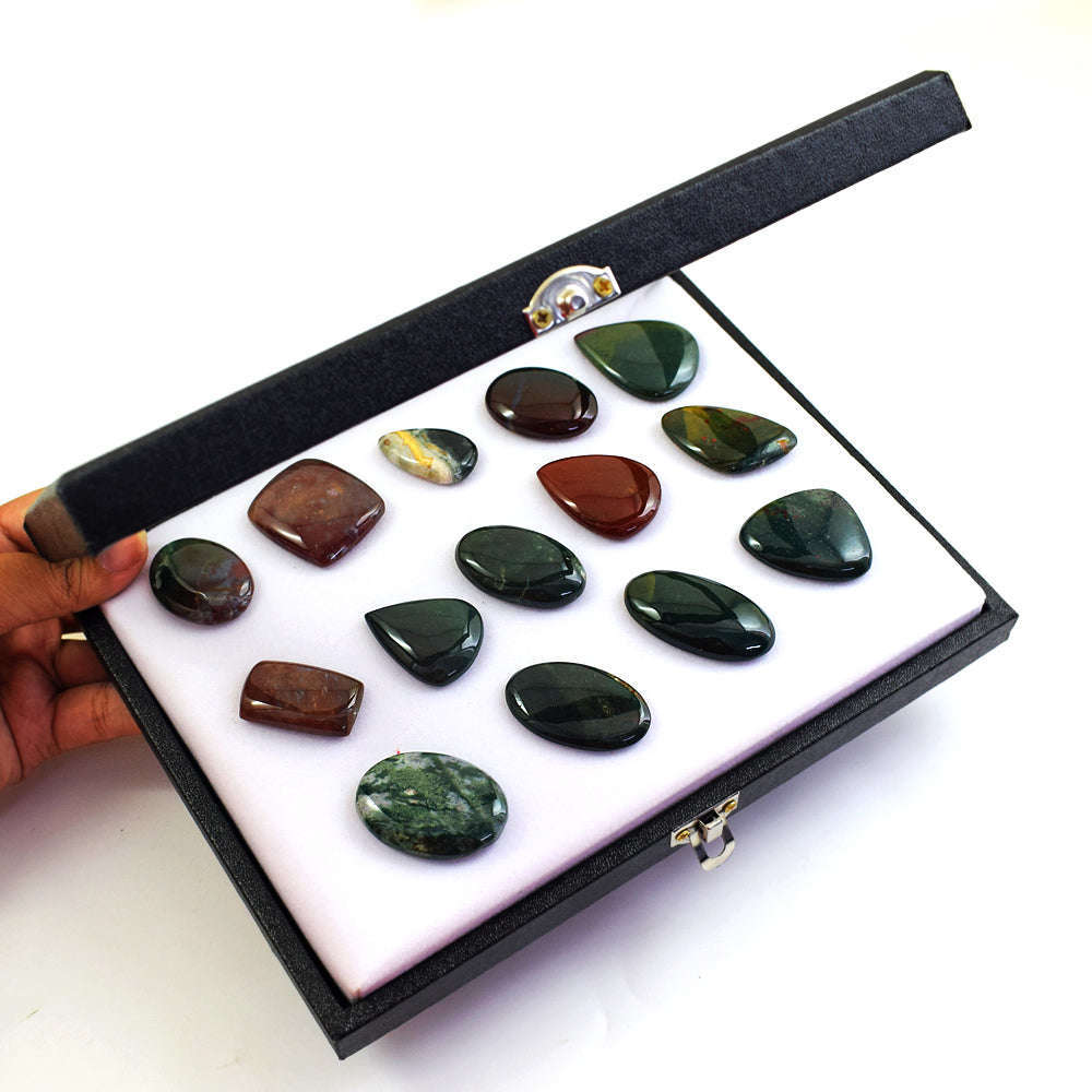 gemsmore:Exclusive Bloodstone Untreated Gemstone Cabochon Lot gemsmore:Exclusive Bloodstone Untreated Gemstone Cabochon Lot