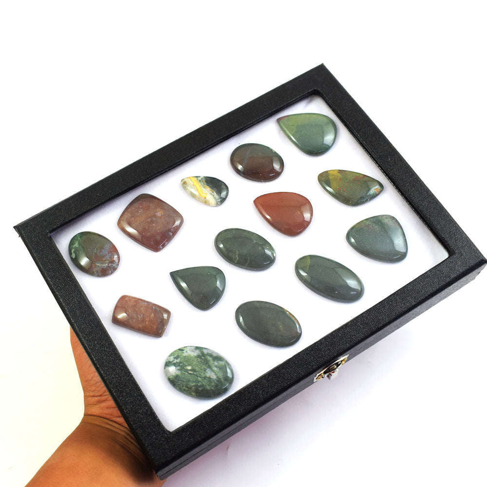 gemsmore:Exclusive Bloodstone Untreated Gemstone Cabochon Lot gemsmore:Exclusive Bloodstone Untreated Gemstone Cabochon Lot