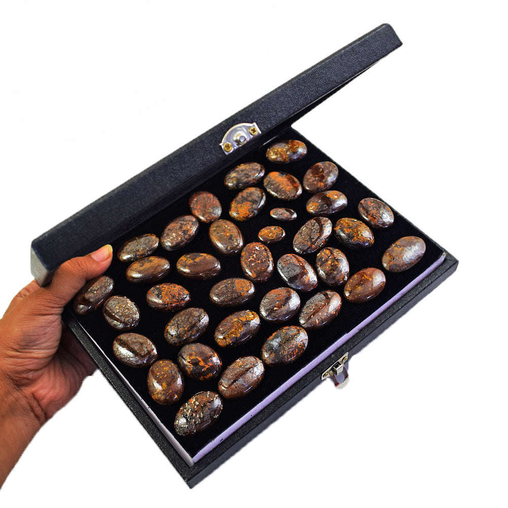 gemsmore:Exclusive Brown Medicine Untreated Gemstone Cabochon Lot gemsmore:Exclusive Brown Medicine Untreated Gemstone Cabochon Lot