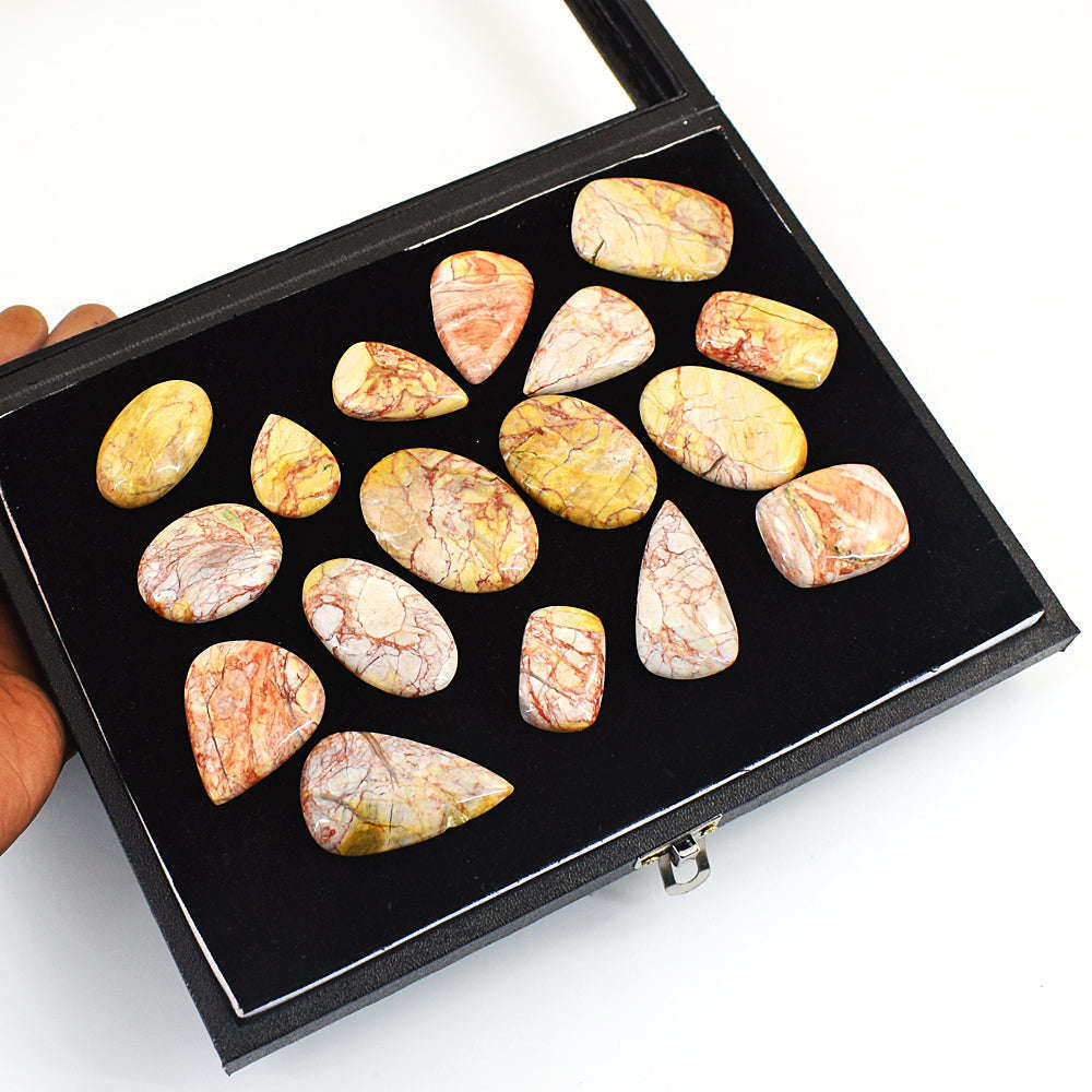 gemsmore:Exclusive Canyon Jasper Untreated Gemstone Cabochon Lot gemsmore:Exclusive Canyon Jasper Untreated Gemstone Cabochon Lot