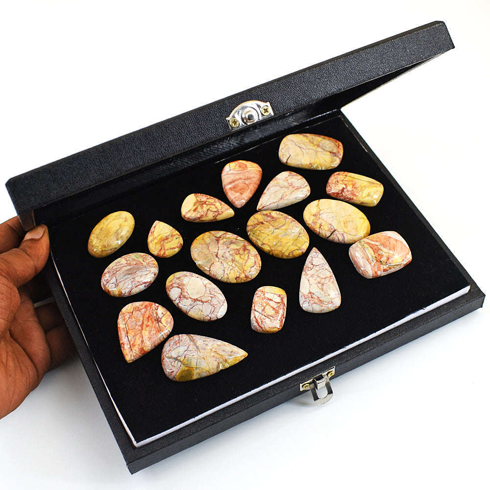 gemsmore:Exclusive Canyon Jasper Untreated Gemstone Cabochon Lot gemsmore:Exclusive Canyon Jasper Untreated Gemstone Cabochon Lot