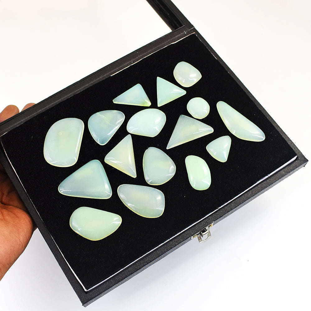 gemsmore:Exclusive Chalcedony  Untreated Gemstone Cabochon Lot gemsmore:Exclusive Chalcedony  Untreated Gemstone Cabochon Lot