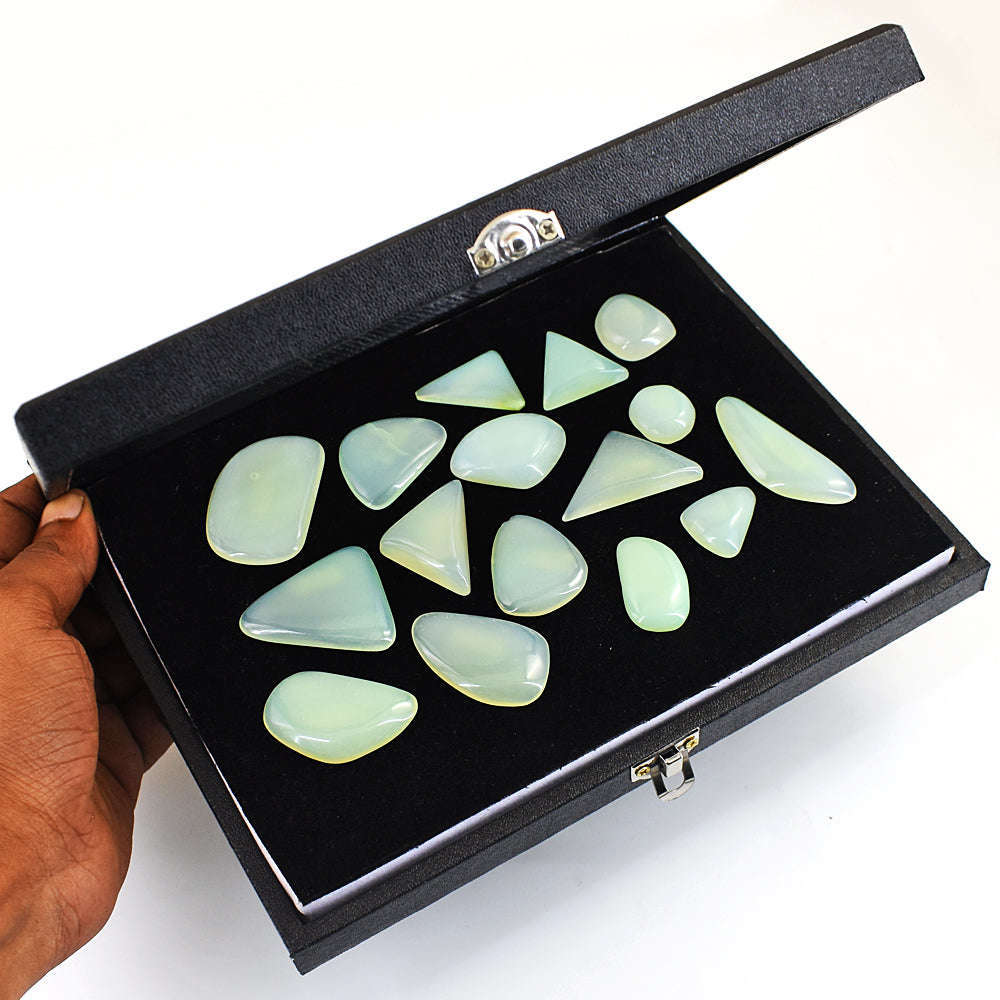 gemsmore:Exclusive Chalcedony  Untreated Gemstone Cabochon Lot gemsmore:Exclusive Chalcedony  Untreated Gemstone Cabochon Lot