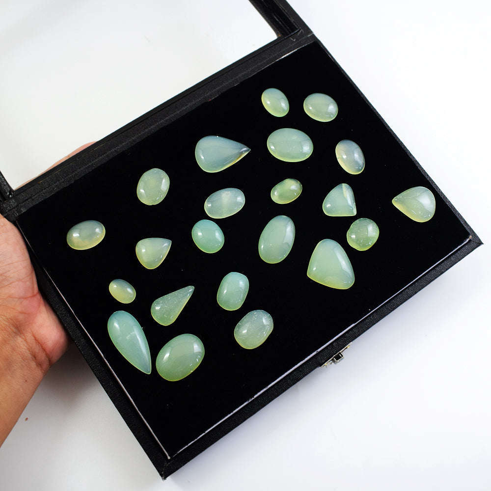 gemsmore:Exclusive Chalcedony Untreated Gemstone Cabochon Lot gemsmore:Exclusive Chalcedony Untreated Gemstone Cabochon Lot