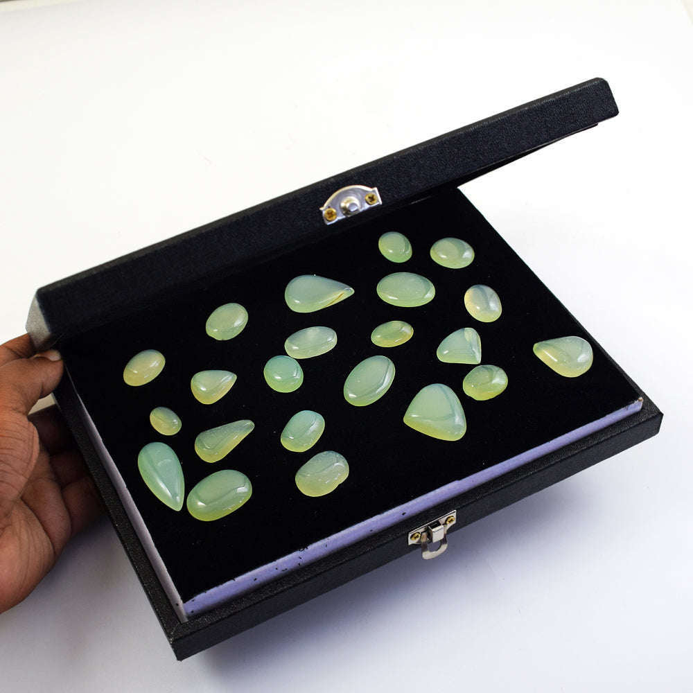 gemsmore:Exclusive Chalcedony Untreated Gemstone Cabochon Lot gemsmore:Exclusive Chalcedony Untreated Gemstone Cabochon Lot