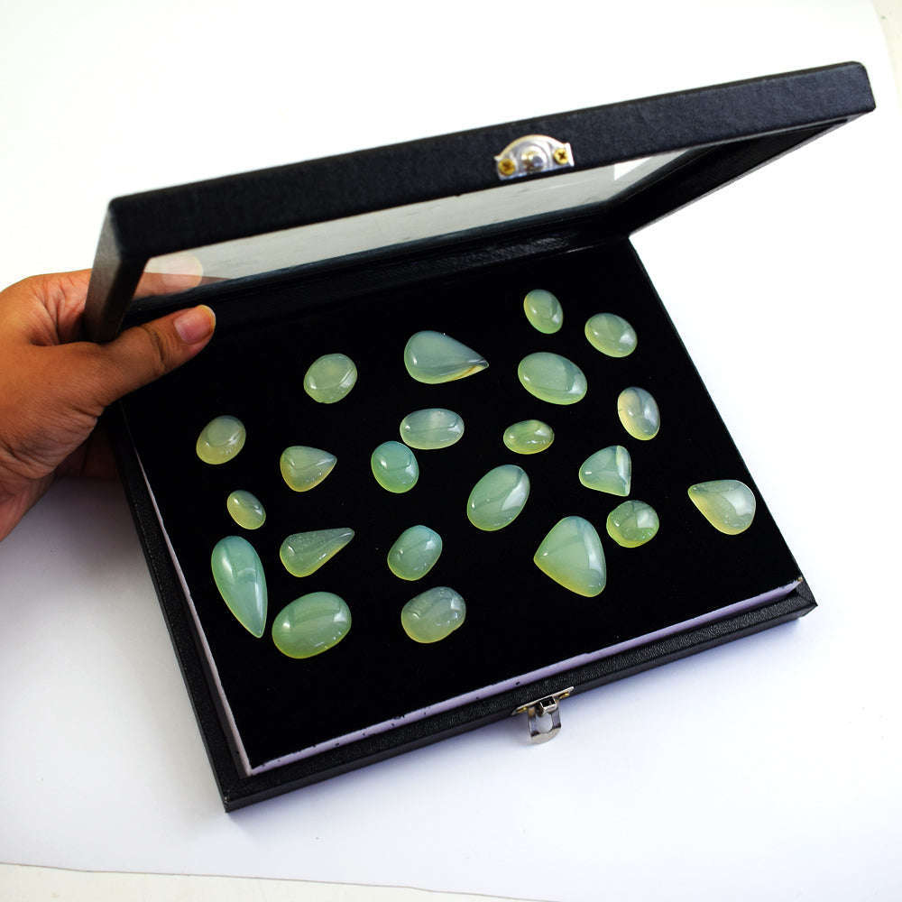 gemsmore:Exclusive Chalcedony Untreated Gemstone Cabochon Lot gemsmore:Exclusive Chalcedony Untreated Gemstone Cabochon Lot