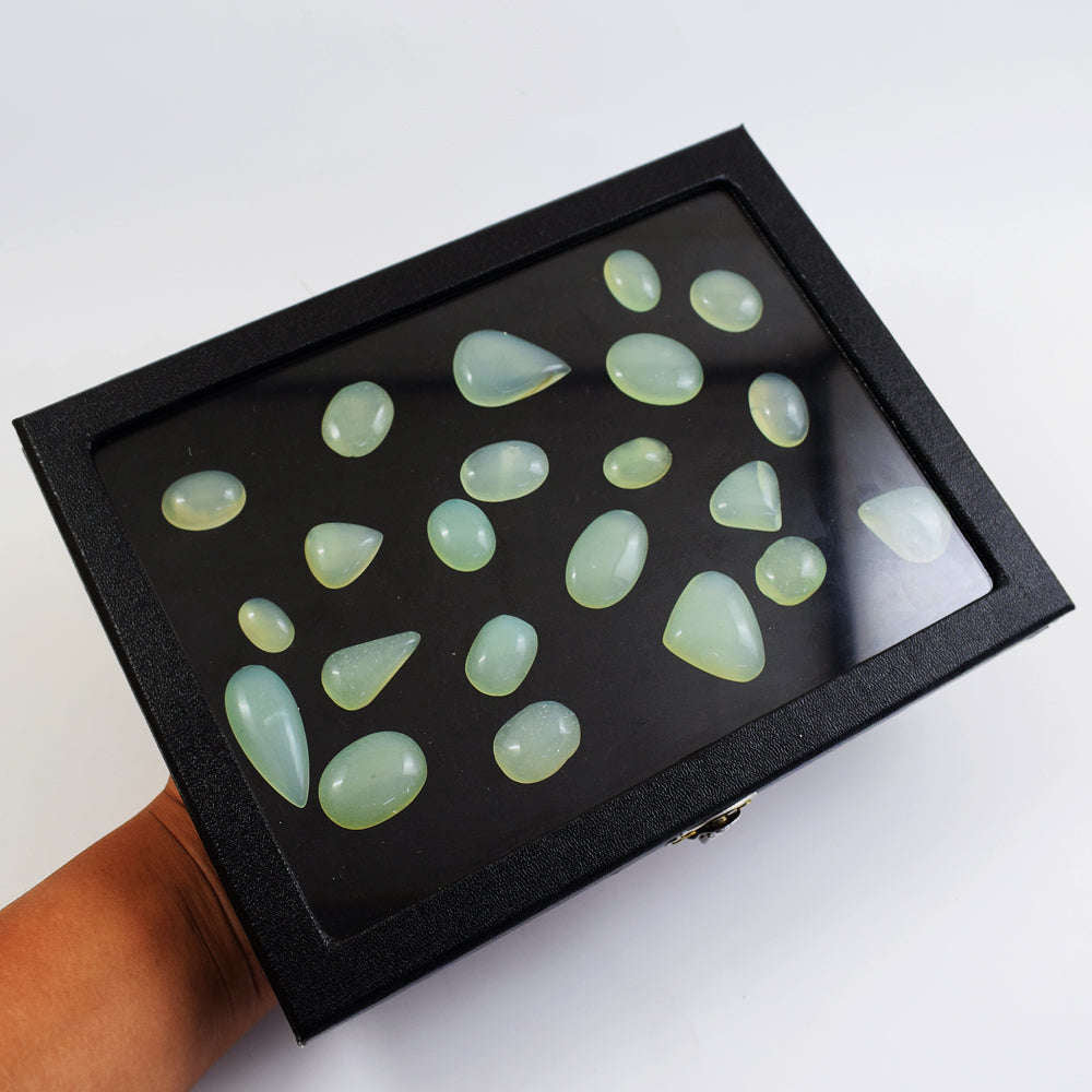 gemsmore:Exclusive Chalcedony Untreated Gemstone Cabochon Lot gemsmore:Exclusive Chalcedony Untreated Gemstone Cabochon Lot