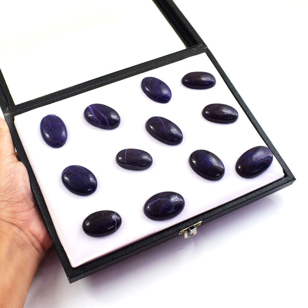 gemsmore:Exclusive Charoite Untreated Gemstone Cabochon Lot gemsmore:Exclusive Charoite Untreated Gemstone Cabochon Lot